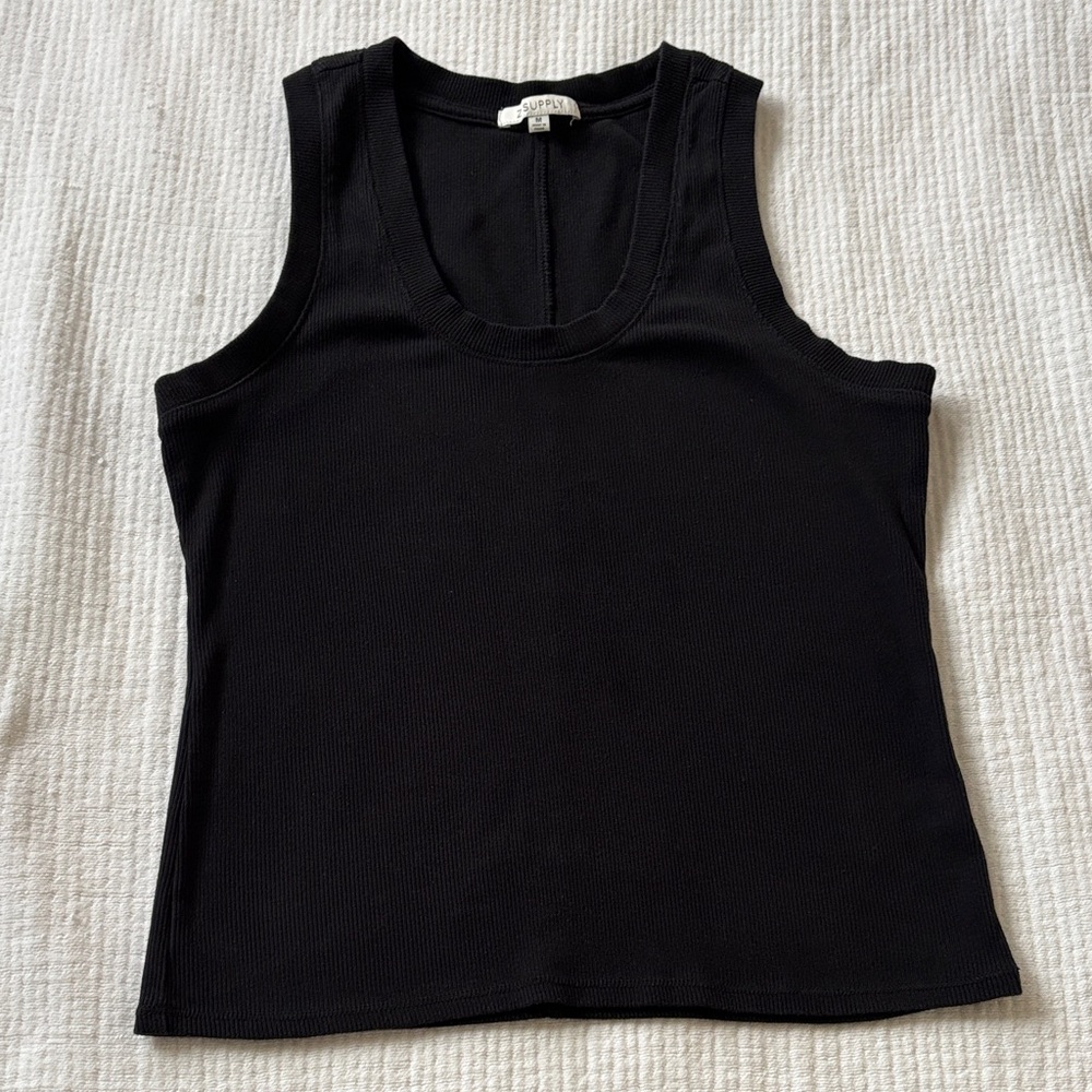 Z supply Sirena ribbed tank black size medium